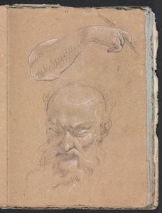 Verona Vázlatfüzet: Egy szakállas férfi feje és jobb karja és kézfeje 59. oldal, 1760. alkotó: Francesco Lorenzi