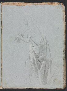 Verona vázlatfüzet: Álló férfi drapériával, 19. oldal, 1760. alkotó: Francesco Lorenzi