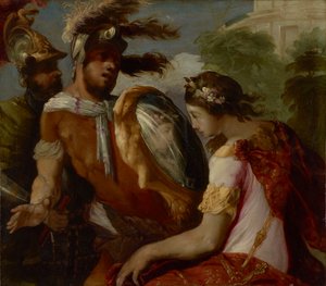 Rinaldo és a tükörpajzs, 1650-55 körül (olaj, réz)