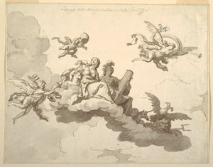 Rajz, Tervezés egy festett mennyezethez: 1780 körül.