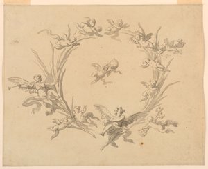 Rajz, tanulmány freskódíszítéshez, Quirinal palota, Róma, 1815-16
