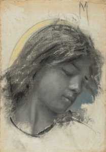 Angyalfej (recto); női fej (verso) alkotó: Francesco Paolo Michetti