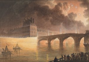 Az általános béke ünnepe Párizsban, Brumaire 18-án. Királyi híd, 1801-2 alkotó: Francesco Piranesi