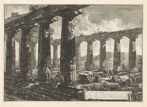 Juno temploma Paestumban Vue intérieure du Temple, que l