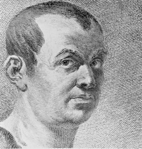 Giovanni Battista Piranesi portréja 1720-78 1750 metszet, bw fotórészlet a 136353-ról alkotó: Francesco Polanzani