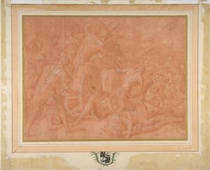 Ulysses és társai a Cicones elleni harcban Ismaros városa előtt, Tanulmány..., 1555-60.