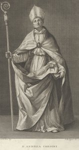 Szent Andrea Corsini fiesolei püspöknek öltözve, kezében egy crossert néz, kb. 1780-1841.