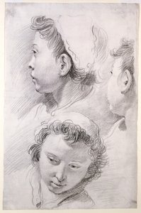 Három tanulmány egy fiatal fejéről alkotó: Francesco Salvator Fontebasso