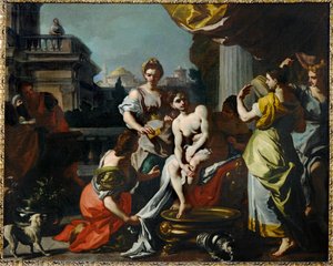 Bathseba a fürdőjében ... (festmény vászonra) alkotó: Francesco Solimena