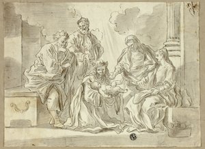 Szent család a szentekkel alkotó: Francesco Solimena
