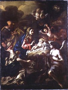Születés imádó angyalokkal és Angyali üdvözlet a pásztoroknak alkotó: Francesco Solimena