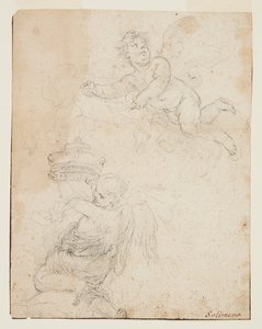 Két Putti tanulmánya alkotó: Francesco Solimena