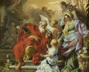A Szűz Mária nevelése, 1680 körül (olaj, réz) alkotó: Francesco Solimena