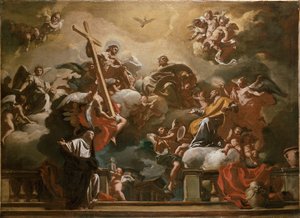 A Szentháromság Szent Fülöp Nerivel a dicsőségben, 1727-1730 alkotó: Francesco Solimena