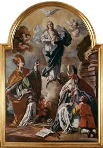 A Szentlélek galambja a Szűz felett jelenik meg szentekkel (olaj, vászon alkotó: Francesco Solimena
