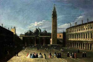Kilátás a Piazza San Marco-ra, Velence (olaj, panel)