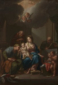 Prezentációs vázlat a "Szent család szentekkel Annával, Joachimmal és Keresztelő Jánossal" (Santa Maria in Via Lata, Roma) című filmhez alkotó: Francesco Trevisani