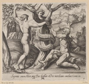 Éva felajánlja Ádámnak a tiltott gyümölcsöt Festmények Raphael loggiájában (sorozat címe) La Sacra Genesi (sorozat címe)