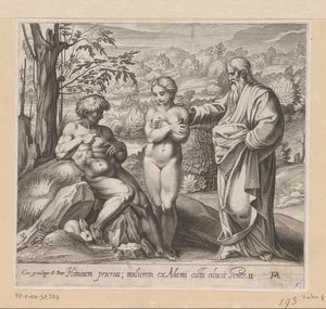 Isten férfit és nőt teremt Festmények Raphael loggiájában (sorozat címe) La Sacra Genesi (sorozat címe) alkotó: Francesco Villamena