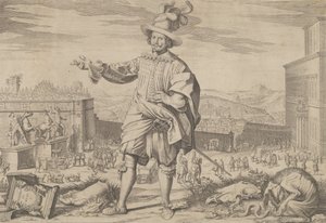 Ioannes Altus Johann Alten, a svájci gárda portréja, aki a Quirinal és... mellett áll, 1623.
