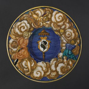Tányér a Pucci család karjaival, 1532.