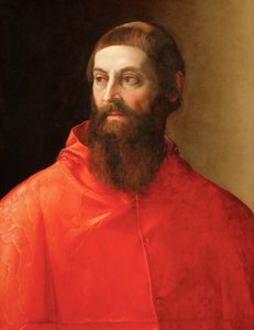 Rodolphe Pius of Carpi (1500-1564) - Rodolphe Pius bíboros portréja, Rossi, Francesco, de (1510-1563). Olaj, vászon, kb 1545. Méretek: 71,5x57 cm. Művészettörténeti Múzeum, Bécs