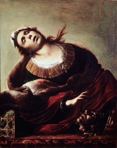 Herodiade Keresztelő János fejével Salome átadta Keresztelő Szent János fejét édesanyjának, az extázisban ábrázolt Herodiádnek. Francesco Cairo (1607-1665) festménye, 17. századi Pinacoteca civica, Vicenza