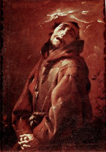 Assisi Szent Ferenc extázisban Francesco del Cairo (1607-1665) festménye 17. század V. 74x53 cm Milánó, Musei Civici del Castello Sforzesco