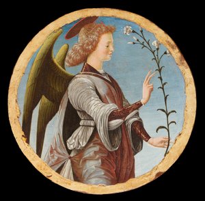 Griffoni poliptichon: Az Angyali üdvözlet angyala, kb. 1472-1473. alkotó: Francesco del Cossa