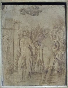 Ádám és Éva, 1470 körül (toll és tinta pergamenre) alkotó: Francesco di Giorgio Martini
