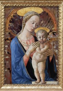 A Szűz és a gyermek, Francesco di Stefano, Pesellino (kb. 1422-1457) festménye. Fényképészet, KIM Youngtae, Lyon, Musee des Beaux Arts de Lyon.