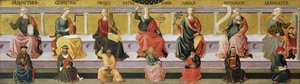 "A hét szabad művészet" (Aritmetika, geometria, zene, asztrológia, logika, retorika és nyelvtan) Francesco di Stefano Pesellino (1422-1457) festménye 1450 körül Birminghami Művészeti Múzeum, Birmingham, Alabama Egyesült Államok ©DeAgostini/Leemage