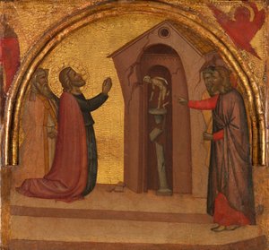 Szent János evangélista összeomol egy pogány templomot, kb. 1370.