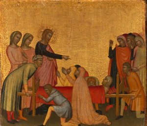 Szent János evangélista életre kelti Satheust, kb. 1370.