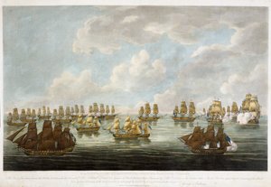 A kínai flotta és egy francia hajóraj közötti ütközet 1804. február 15-én. alkotó: Francis (after) Sartorius