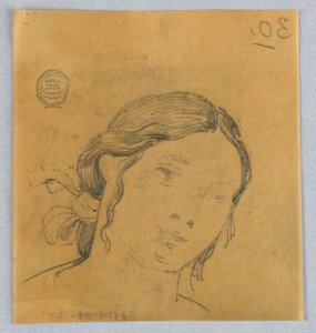 Vázlat a női fejről alkotó: Francis Augustus Lathrop