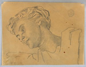 Vázlat egy női fejről alkotó: Francis Augustus Lathrop