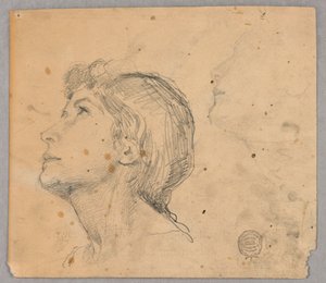 Vázlat egy női fejről alkotó: Francis Augustus Lathrop