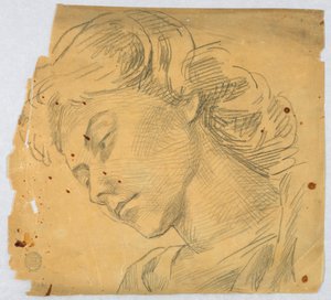 Vázlat egy női fejről alkotó: Francis Augustus Lathrop