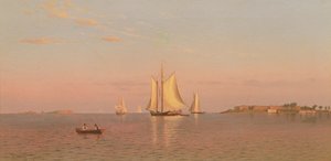 Kilátás a bostoni kikötőre a Castle Island közelében