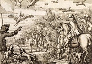 Heron Hawking, Wenceslaus Hollar metszete, 1671 alkotó: Francis Barlow