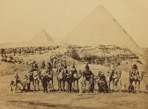 Gîzeh - Őfelsége a walesi herceg és a lakosztály távozása a piramisoktól alkotó: Francis Bedford