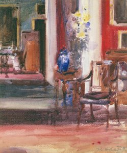 A Művészek Házának belső tere, Ainslie Place, Edinburgh (wc papíron) alkotó: Francis Campbell Boileau Cadell