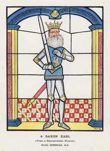Egy szász gróf, ólomüveg ablakból, Earl Spencer (színes litho)