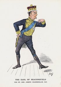 The Earl of Beaconsfield, The Rt Hon Joseph Chamberlain (színes litho)