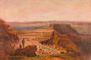 Magdala, kilátás Selassie felől, kilátással Theodore király hadseregének táborára az abesszíniai Salamji fennsíkon