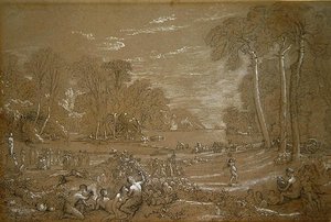 Tanulmány az aranykorról (ceruza és kréta papíron) alkotó: Francis Danby