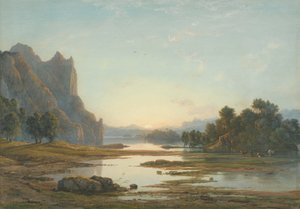 Naplemente egy folyó táj felett alkotó: Francis Danby