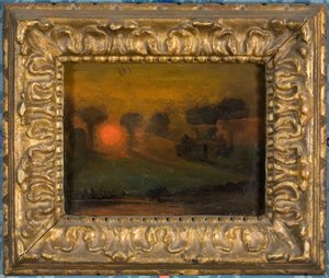 Naplemente a fákon keresztül, 1855 körül (olaj a kártyán) alkotó: Francis Danby