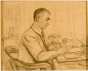 A felügyelő, Birtley (Leonard S. Flatman) (kréta és ceruza fényes papíron)